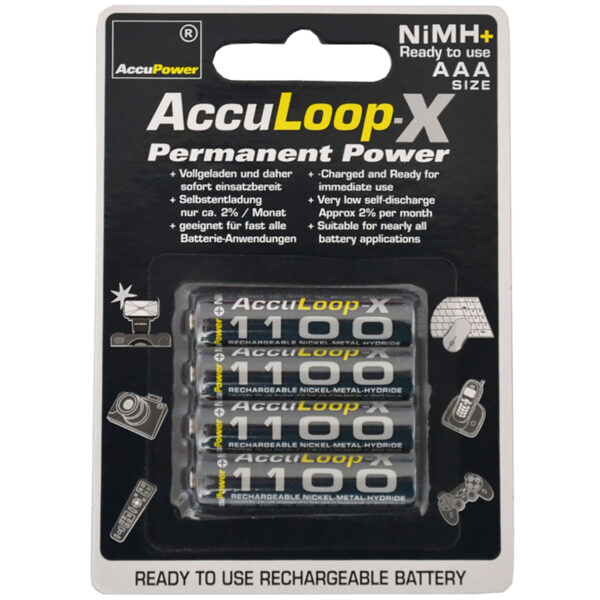 AccuPower AccuLoop-X Permanent Power AAA/Micro 4-Blister Ni-MH 1100mAh