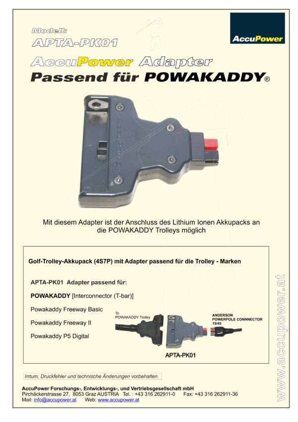 ACCUPOWER Adapter passend für Powakaddy